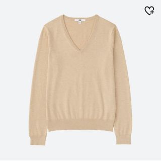 ユニクロ(UNIQLO)のコットンカシミヤVネックセーター(ニット/セーター)