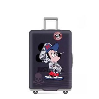 ディズニー(Disney)のラスト1点　スーツケースカバー ブラックミッキー M(スーツケース/キャリーバッグ)