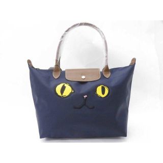 ロンシャン(LONGCHAMP)の【新品】ロンシャン 猫（ミャオ）紺×黄 Ｌサイズ 1899(ハンドバッグ)