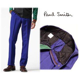 ポールスミス(Paul Smith)の新品【ポールスミス 】モヘヤ＆毛 パンツ スラックス 青 L(W82)(スラックス)