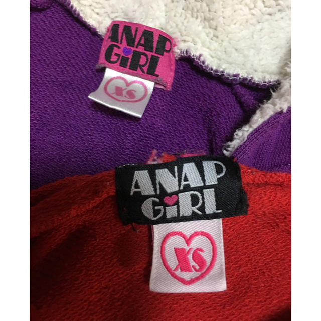 ANAP(アナップ)のANAP アナップ パーカー サイズXS 2枚組 キッズ/ベビー/マタニティのキッズ服女の子用(90cm~)(ジャケット/上着)の商品写真
