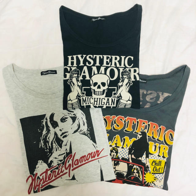 HYSTERIC GLAMOUR(ヒステリックグラマー)のHYSTERIC GLAMOUR 3枚セット ロンT Tシャツワンピ レディースのトップス(Tシャツ(長袖/七分))の商品写真