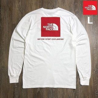 ザノースフェイス(THE NORTH FACE)の売切!ノースフェイス ボックスロゴ 長袖Tシャツ(L)白 180902(Tシャツ/カットソー(七分/長袖))