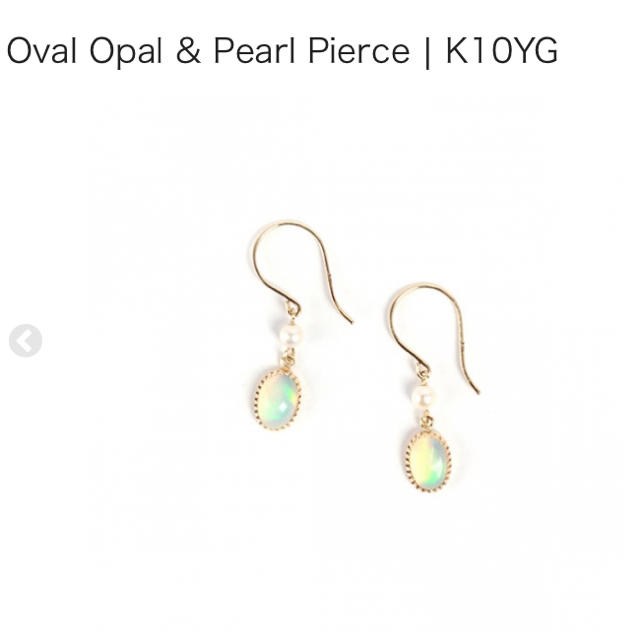 キュイキュイ Oval Opal & Pearl Pierce | K10YG