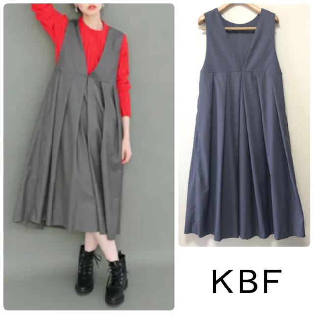 KBF ▷ BIGプリーツジャンパースカート  2WAY ワンピース  プリーツ