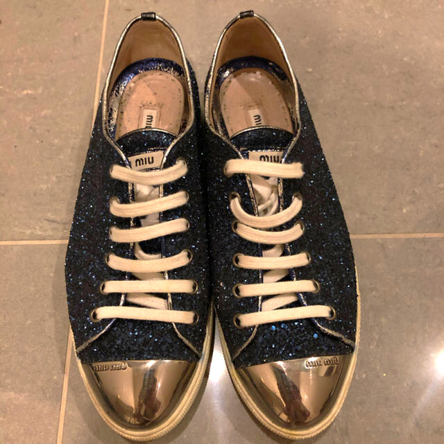 最終お値下☆ミュウミュウmiumiu スニーカー ラメ グリッター キラキラ