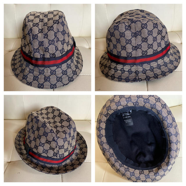 超貴重 未使用 GUCCI グッチ シェリーライン ネイビー ハット 帽子 超貴重 未使用 GUCCI グッチ シェリーライン ネイビー ハット 帽子