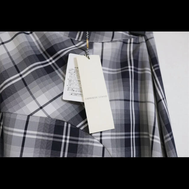 CAPRICIEUX LE'MAGE(カプリシューレマージュ)の新品 カプリシューレマージュ  チェックフレアスカート ネイビー レディースのスカート(ロングスカート)の商品写真