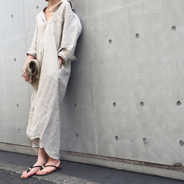 Plage Linen シャツワンピース