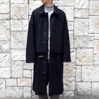 サンシー(SUNSEA)のYOKE 3WAY BAL COLLAR SHARE COAT"DARK NAV(ステンカラーコート)