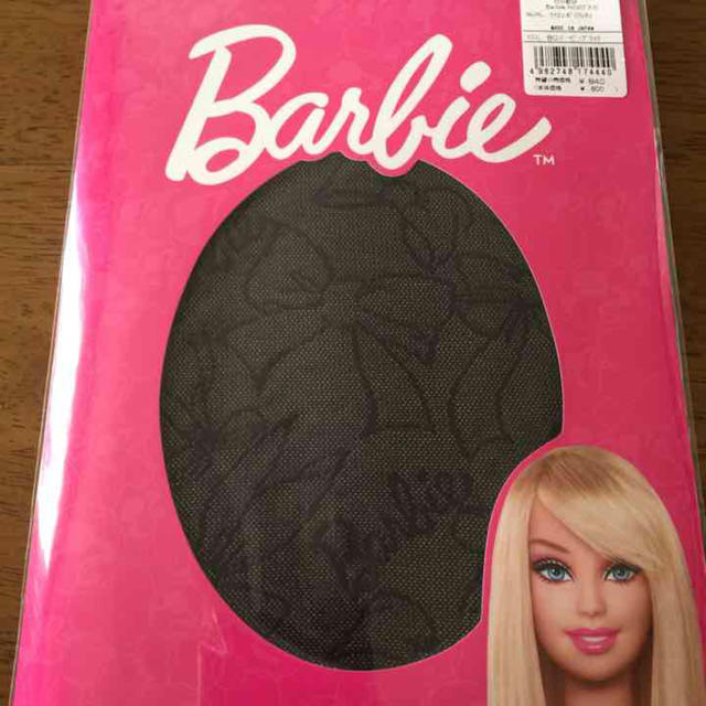 Barbie(バービー)の新品 バービー タイツ 黒 リボン模様 レディースのレッグウェア(タイツ/ストッキング)の商品写真