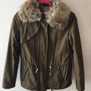 ザラ(ZARA)のZARA カーキ ファー モッズコート(モッズコート)