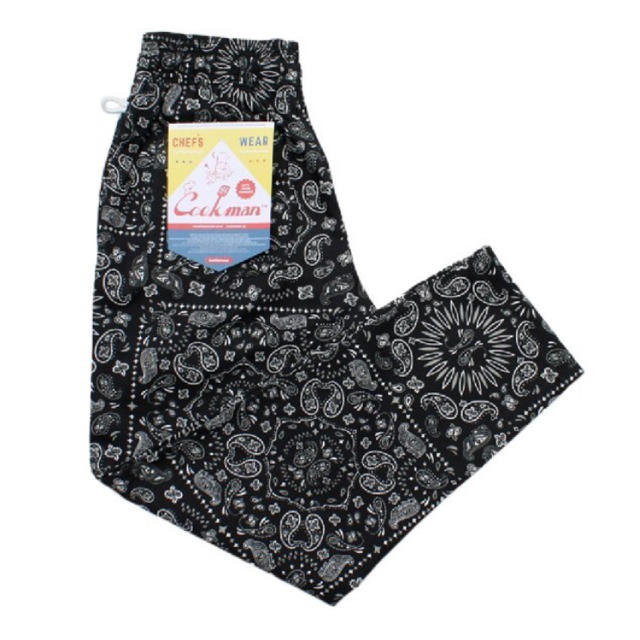 Cookman paisley black クックマン ペイズリーパンツ