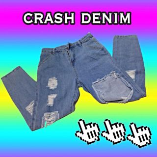 crash denim pants 🔫(デニム/ジーンズ)