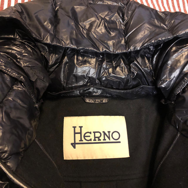 HERNO(ヘルノ)のヘルノ人気切り替えレイヤードダウンジャケット44黒モンクレールタトラス レディースのジャケット/アウター(ダウンコート)の商品写真