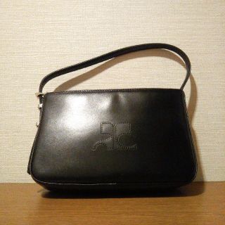 クレージュ(Courreges)の美品【courreges】ハンドバッグ 型押し ロゴ 肩掛け ブランド シンプル(ハンドバッグ)