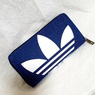 Adidas Adidas デニム ラウンドファスナー 長財布 ウォレット Bigロゴの通販 ラクマ