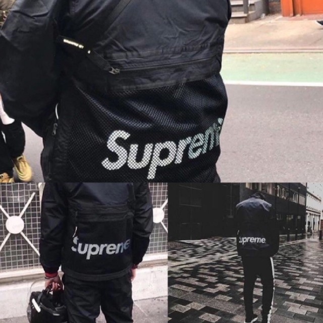 supreme nike trail running jacket black