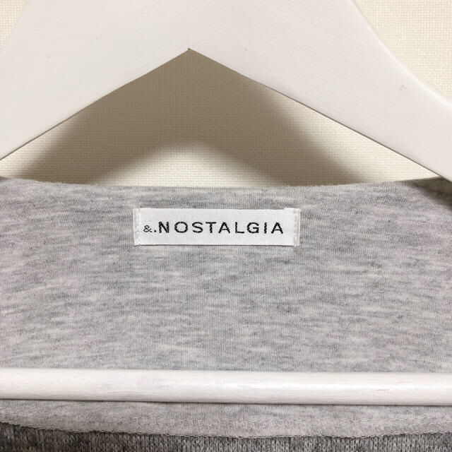 NOSTALGIA グレー　ノーカラー　コート　 レディースのジャケット/アウター(ガウンコート)の商品写真
