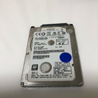 ヒタチ(日立)の中古ハードディスク HDD 500GB ノートPC用(PCパーツ)