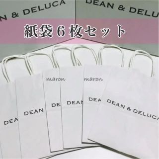 ディーンアンドデルーカ(DEAN & DELUCA)のDEAN&DELUCA紙袋6枚セット白ショッパー エコバッグ ショッピングバッグ(ショップ袋)