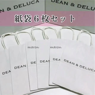 ディーンアンドデルーカ(DEAN & DELUCA)のDEAN&DELUCA紙袋6枚セット白ショッパー エコバッグ ショッピングバッグ(ショップ袋)