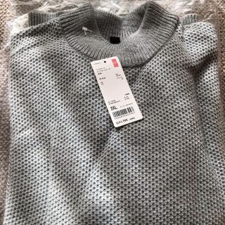 ユニクロ(UNIQLO)の★値下げ　新品ユニクロ　ミドルゲージネックモックセーター　グレイ(ニット/セーター)