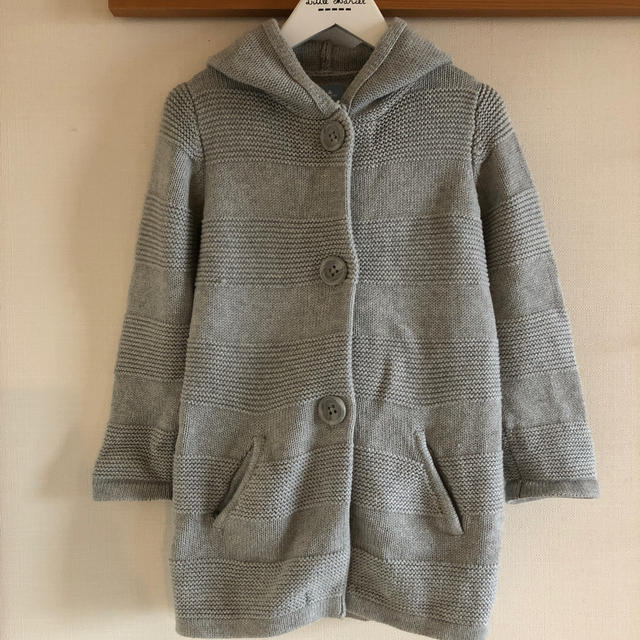 babyGAP(ベビーギャップ)の美品★baby  GAP 綿100%フード付ニットカーディガン 110サイズ キッズ/ベビー/マタニティのキッズ服女の子用(90cm~)(カーディガン)の商品写真