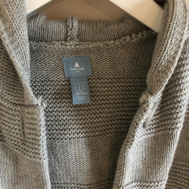 babyGAP(ベビーギャップ)の美品★baby  GAP 綿100%フード付ニットカーディガン 110サイズ キッズ/ベビー/マタニティのキッズ服女の子用(90cm~)(カーディガン)の商品写真