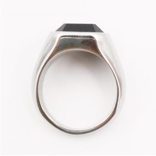 リング 指輪 印台 オニキス サージカルステンレス 重厚 高級感 メンズ メンズのアクセサリー(リング(指輪))の商品写真