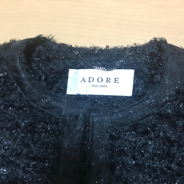 ADORE - ADORE アドーア ツイード ラメ ジャケット&ワンピース セットアップ の通販 by ドラゴンラブ's shop｜アドーア