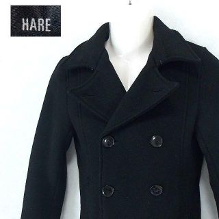 ハレ(HARE)の【HARE】 美品 ハレ ブラックピーコート Pコート 毛80% サイズS(ピーコート)