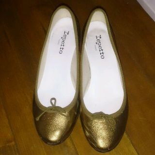 38 Repetto レペット ポインテッドトゥ ムートンバレエシューズ