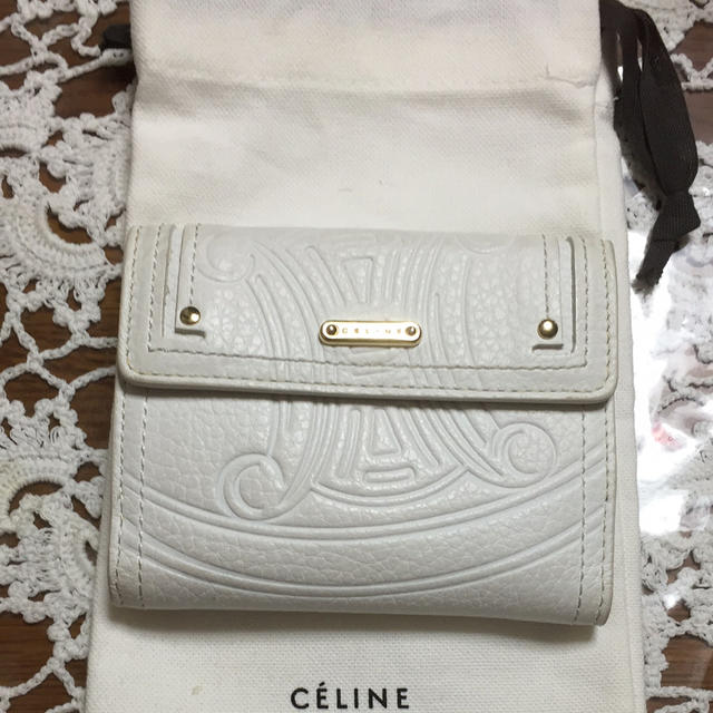 celine(セリーヌ)のセリーヌ 折財布 レザー ホワイト レディースのファッション小物(財布)の商品写真
