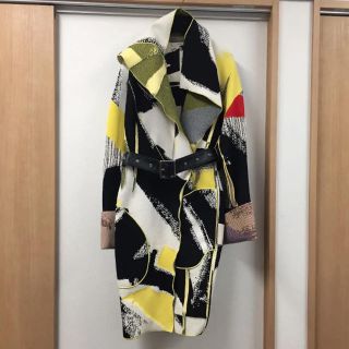 セリーヌ(celine)のセリーヌ フィービー ロングコート パッチワーク黄×白×黒 サイズ36(ロングコート)