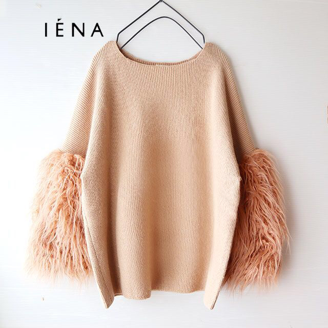 IENA(イエナ)のIENA ☆ アンゴラ混 ファースリーブ ニットプルオーバー レディースのトップス(ニット/セーター)の商品写真