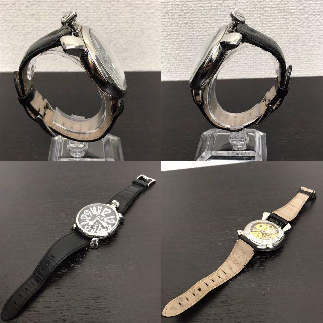 ガガミラノ 腕時計 手巻き 黒×シルバー ガガミラノ 腕時計 手巻き 黒×シルバー
