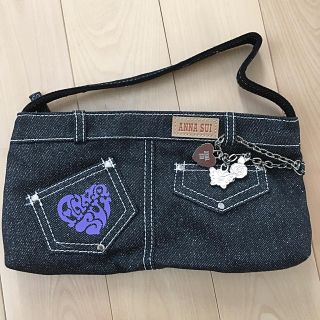 ANNA SUI  ブラックデニムポーチ