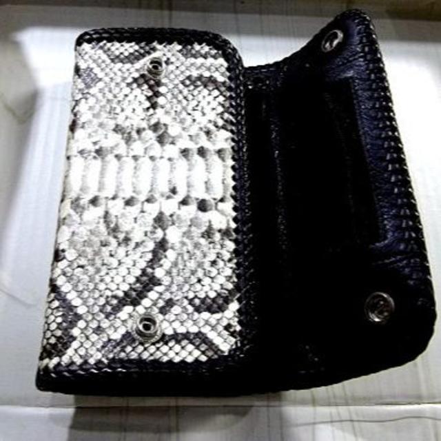 送料無料！パイソン皮とシルバー９２５製コンチョの長財布  メンズのファッション小物(長財布)の商品写真