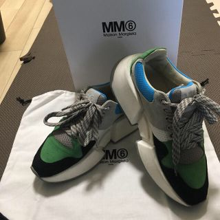 MM6 MM6ランナーレザースニーカーの通販 by さとこ's shop|エムエム