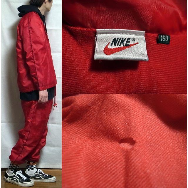NIKE - ナイキ ナイロン ジャケット パンツ セットアップ 赤 黒 NIKE - ナイキ ナイロン ジャケット パンツ セットアップ 赤 黒