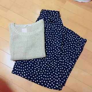 ローリーズファーム(LOWRYS FARM)の美品♡ドットワイドパンツ♡(バギーパンツ)