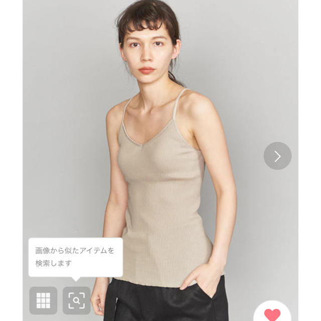 BEAUTY&YOUTH UNITED ARROWS(ビューティアンドユースユナイテッドアローズ)のB&Y リブキャミソール　ベージュ　ブラック レディースのトップス(キャミソール)の商品写真