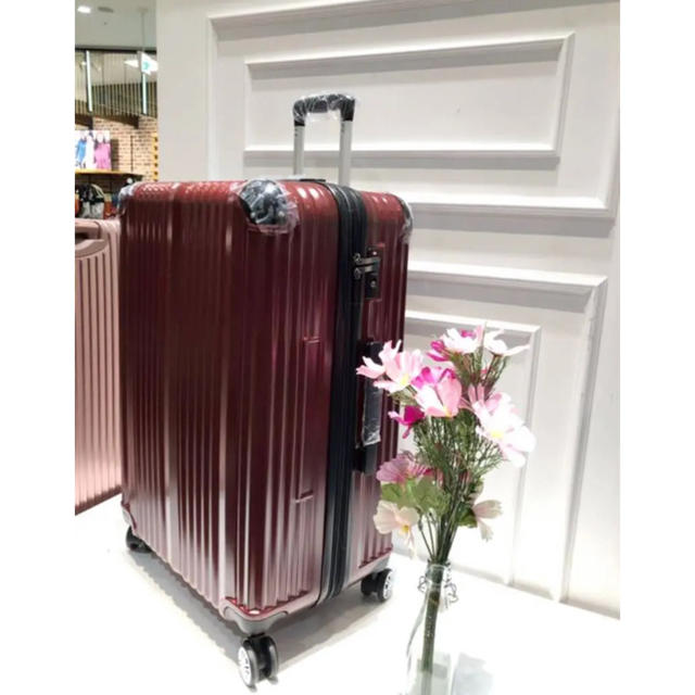【60％OFF】 大型　軽量キャリーケース　赤　TSAロック機能　Lサイズスーツケース スーツケース/キャリーバッグ