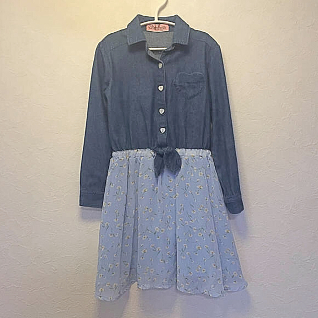 デニムシャツワンピ  130 キッズ/ベビー/マタニティのキッズ服女の子用(90cm~)(ワンピース)の商品写真