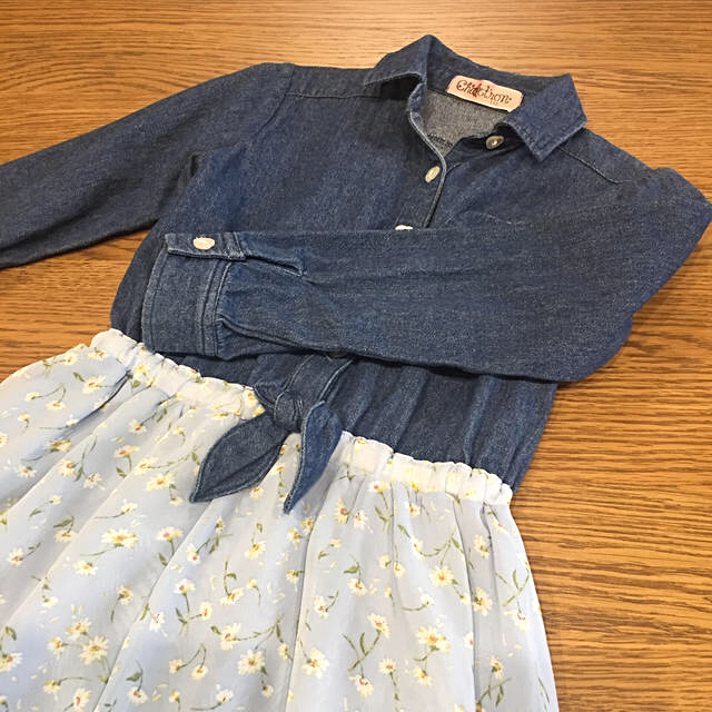 デニムシャツワンピ  130 キッズ/ベビー/マタニティのキッズ服女の子用(90cm~)(ワンピース)の商品写真