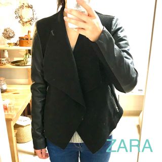 ザラ(ZARA)のZARA trf ジャケット　黒　S(ライダースジャケット)