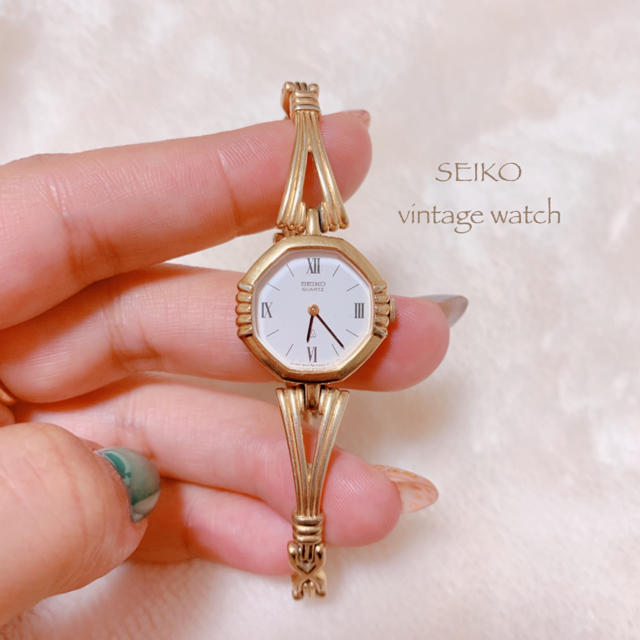 SEIKO(セイコー)の【SEIKO】8角形 ゴールド ヴィンテージ 腕時計 稼働品 vintage レディースのファッション小物(腕時計)の商品写真