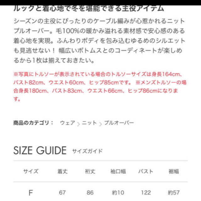 Shinzone(シンゾーン)のshinzone ケーブルプルオーバーニット レディースのトップス(ニット/セーター)の商品写真