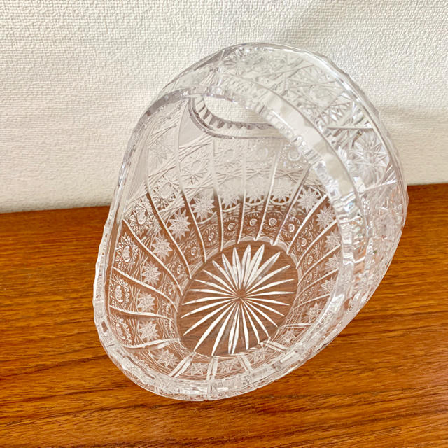 BOHEMIA Cristal - ボヘミアンガラス チェコガラス バスケット 花瓶 ボヘミアングラスの通販 by メイプル's shop